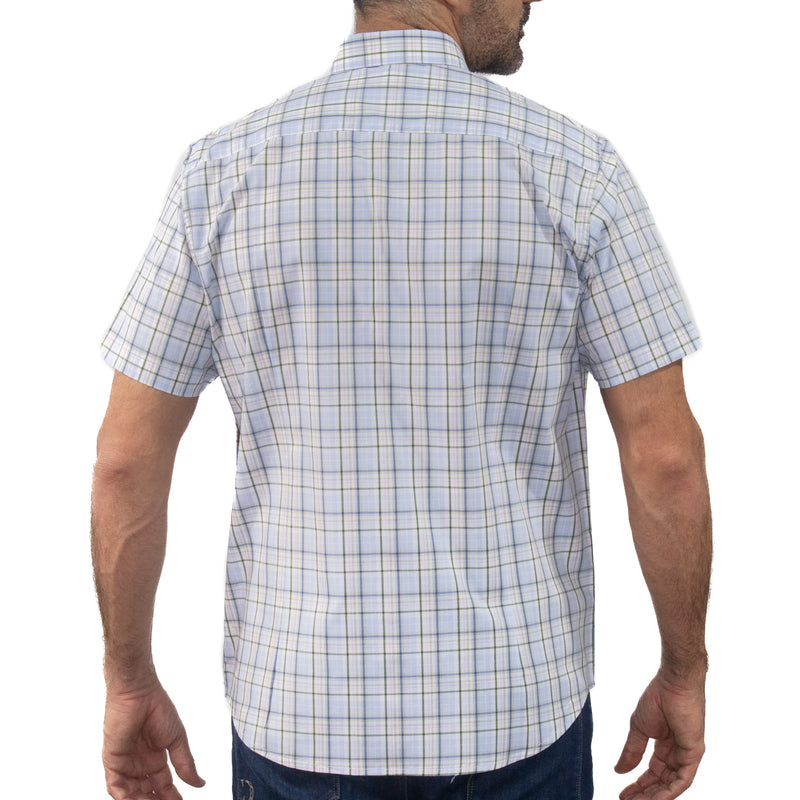 Camisa de Cuadros Azul con Manga Corta 100% Algodón 2508169