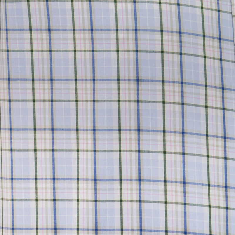 Camisa de Cuadros Azul con Manga Corta 100% Algodón 2508169