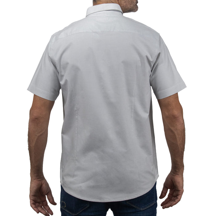 Camisa Gris Lisa con Manga Corta 100% Algodón 2508170