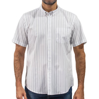 Camisa Rayas Blanca con Manga Corta 100% Algodón 2508172