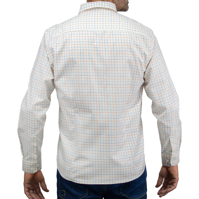 Camisa Cuadros Blanca con Manga Larga 100% Algodón 2509173 - dioromx