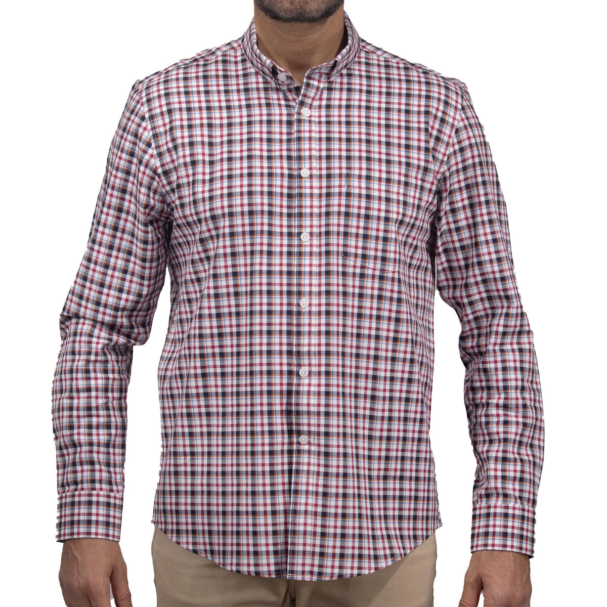 Camisa de Cuadros Roja con Manga Larga 100% Algodón 2509175