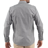 Camisa Lisa Gris Manga Larga 100% Algodón 2509177