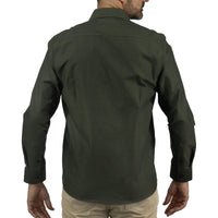Camisa de Verde Lisa Manga Larga 100% Algodón 2509178