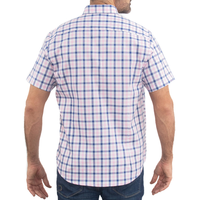 Camisa de Cuadros Rosa con Manga Corta 100% Algodón 2509185