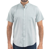 Camisa de Bambú Lisa en Verde con Manga Corta 100% Algodón 2509188