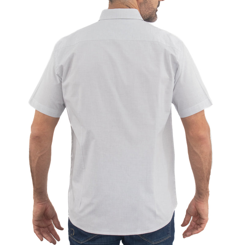 Camisa Rayas Blanca con Manga Corta 100% Algodón 2509189