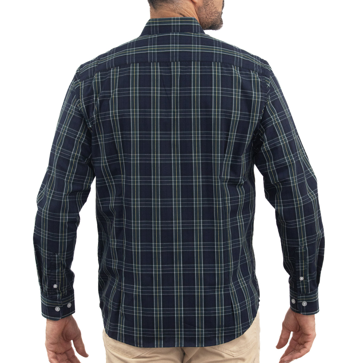 Camisa Azul de Cuadros Manga Larga 2509190