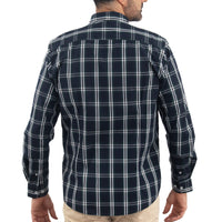 Camisa Azul de Cuadros Manga Larga 2509191