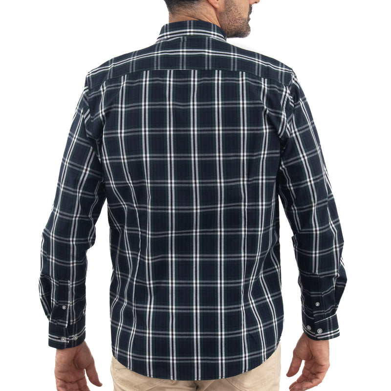 Camisa Azul de Cuadros Manga Larga 2509191