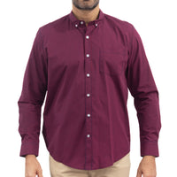 Camisa Guinda de Cuadros Manga Larga 2509194