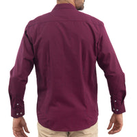 Camisa Guinda de Cuadros Manga Larga 2509194