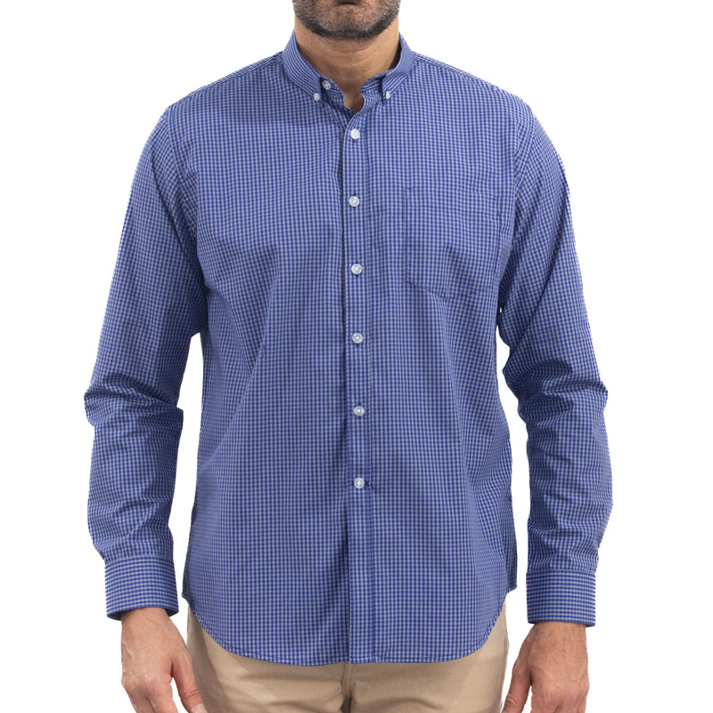 Camisa Azul de Cuadros Manga Larga 2509195