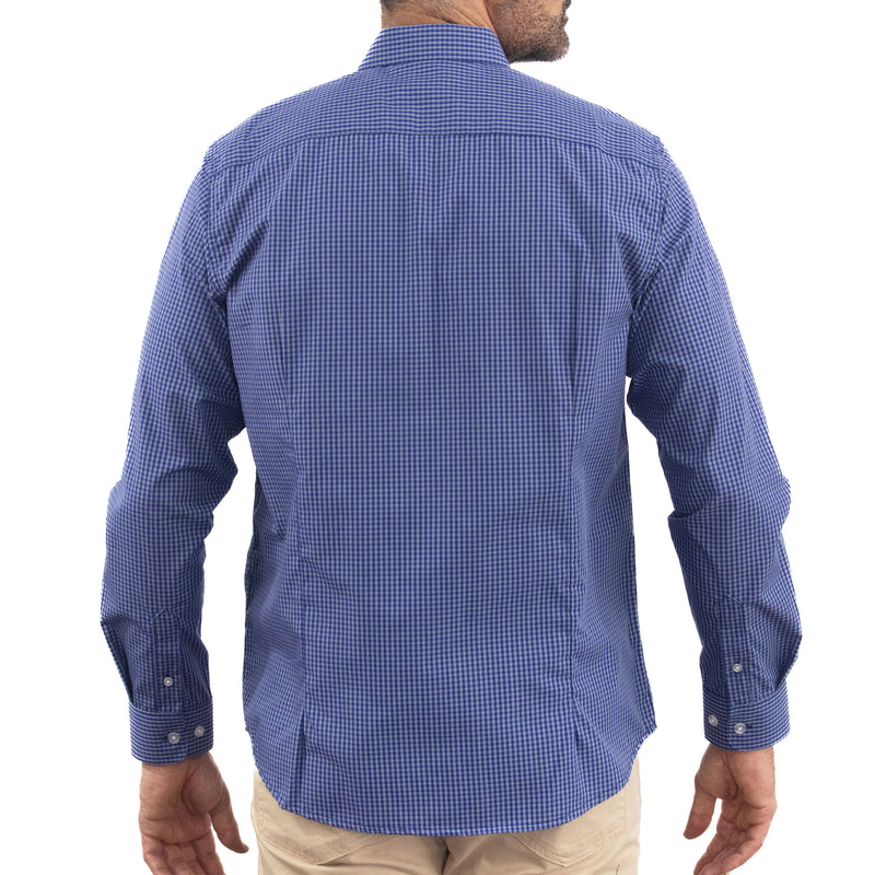 Camisa Azul de Cuadros Manga Larga 2509195
