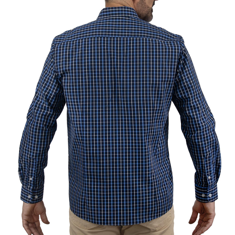 Camisa Azul de Cuadros Manga Larga 2509196