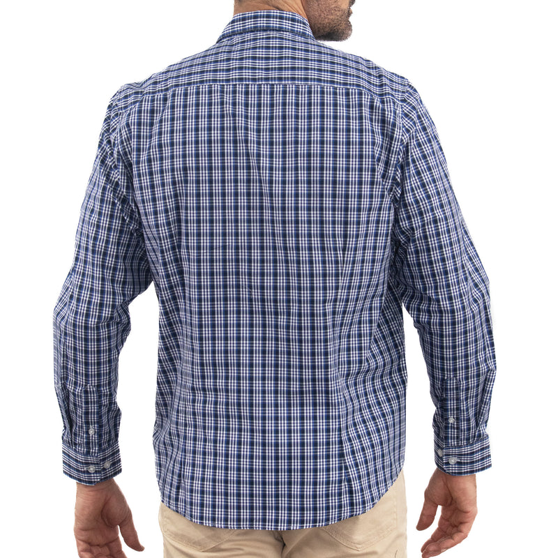 Camisa Azul de Cuadros Manga Larga 2509197