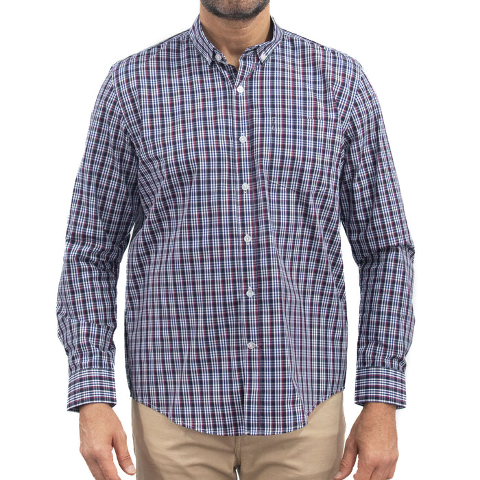 Camisa Azul de Cuadros Manga Larga 2509198