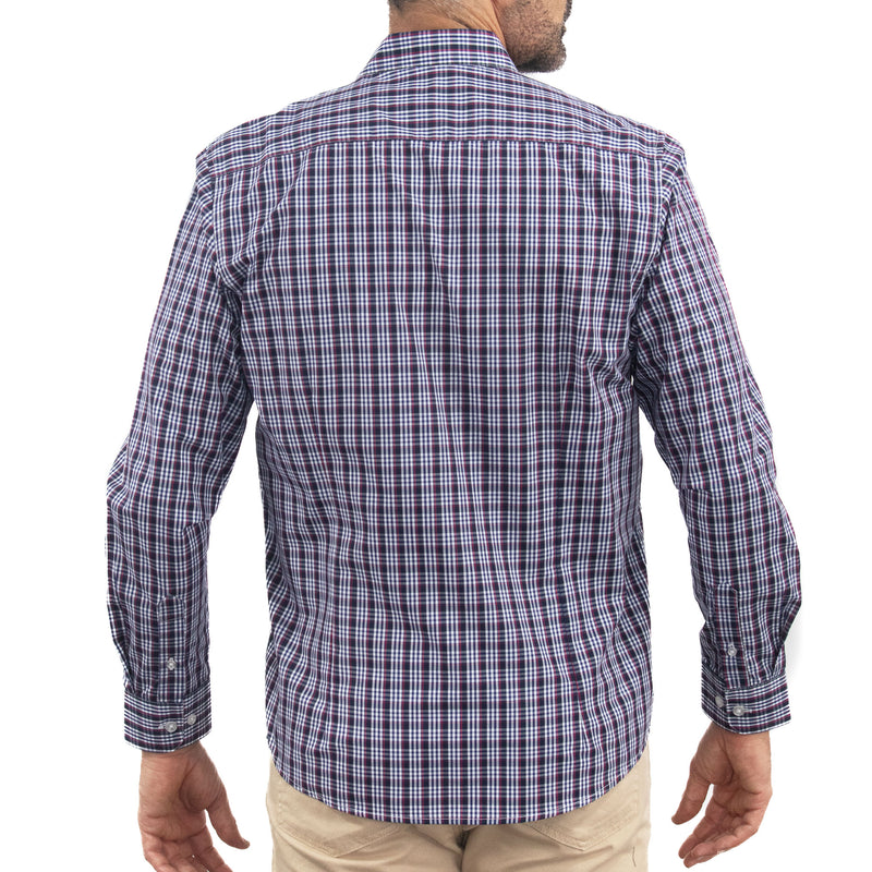 Camisa Azul de Cuadros Manga Larga 2509198