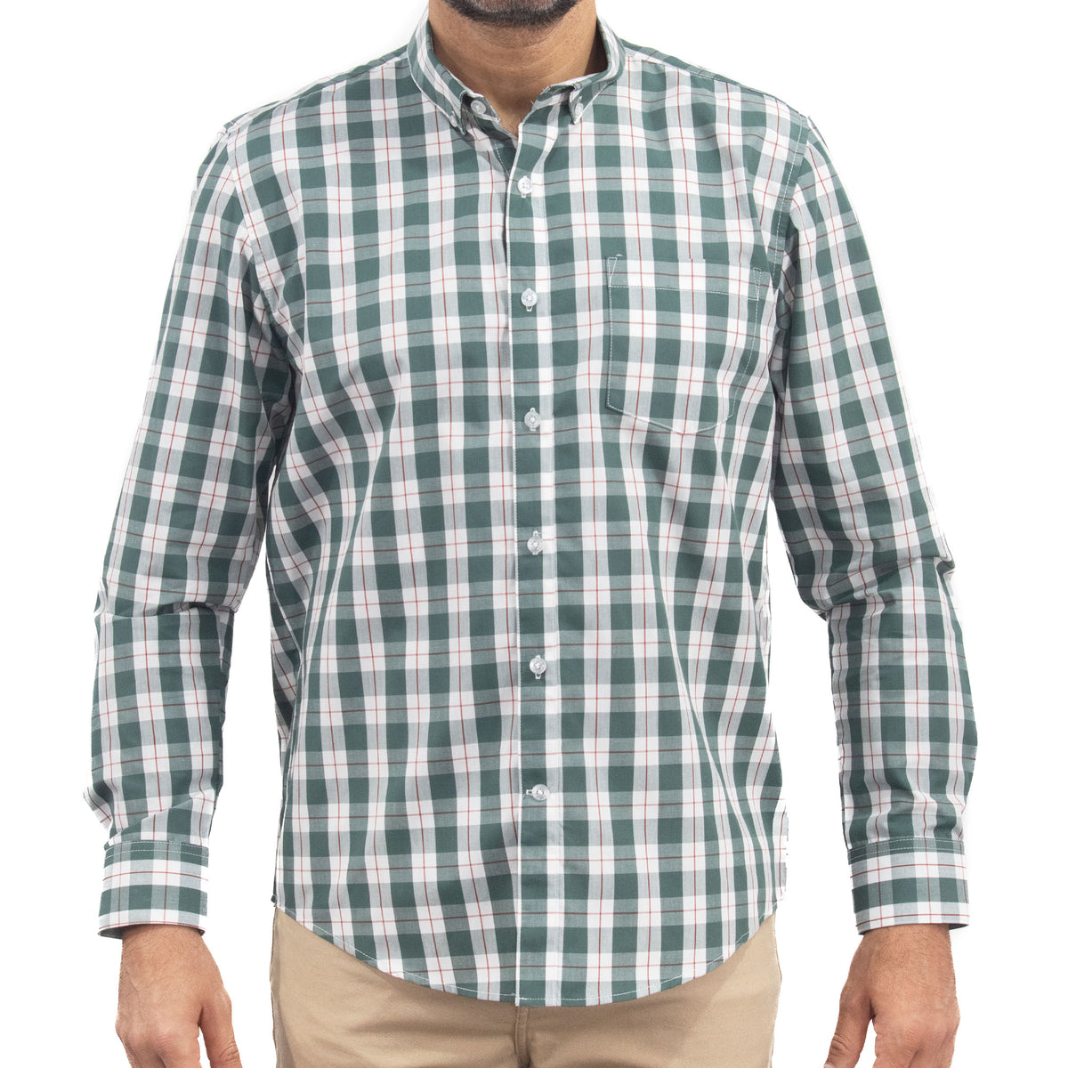 Camisa Verde de Cuadros Manga Larga 2509199