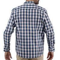 Camisa Azul de Cuadros Manga Larga 2509200