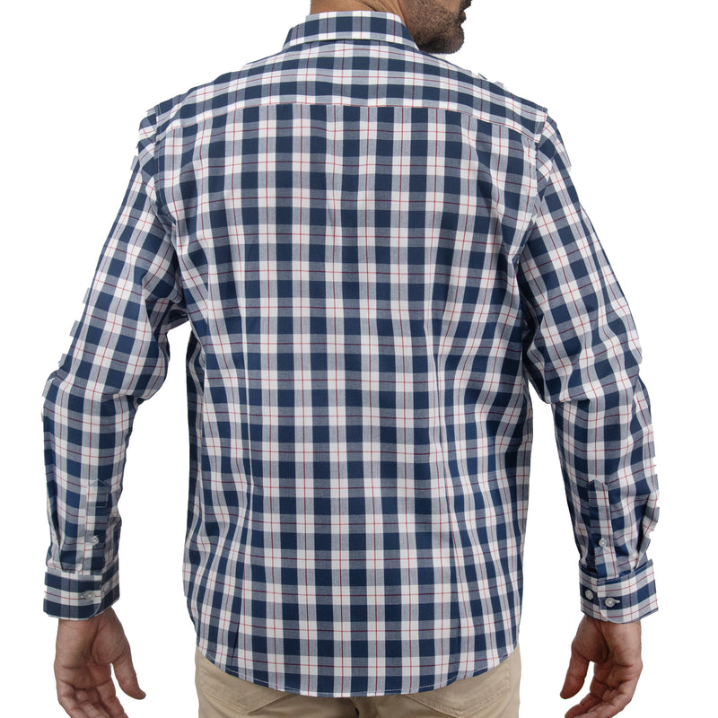 Camisa Azul de Cuadros Manga Larga 2509200