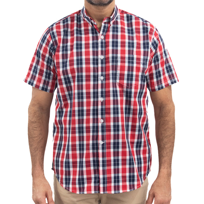 Camisa Roja de Cuadros con Manga Corta 2509202