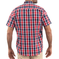 Camisa Roja de Cuadros con Manga Corta 2509202