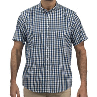 Camisa Azul de Cuadros con Manga Corta 2509203