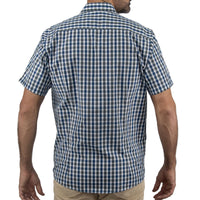 Camisa Azul de Cuadros con Manga Corta 2509203