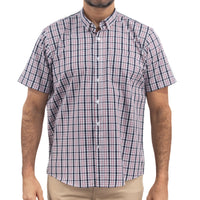 Camisa Azul de Cuadros con Manga Corta 2509205