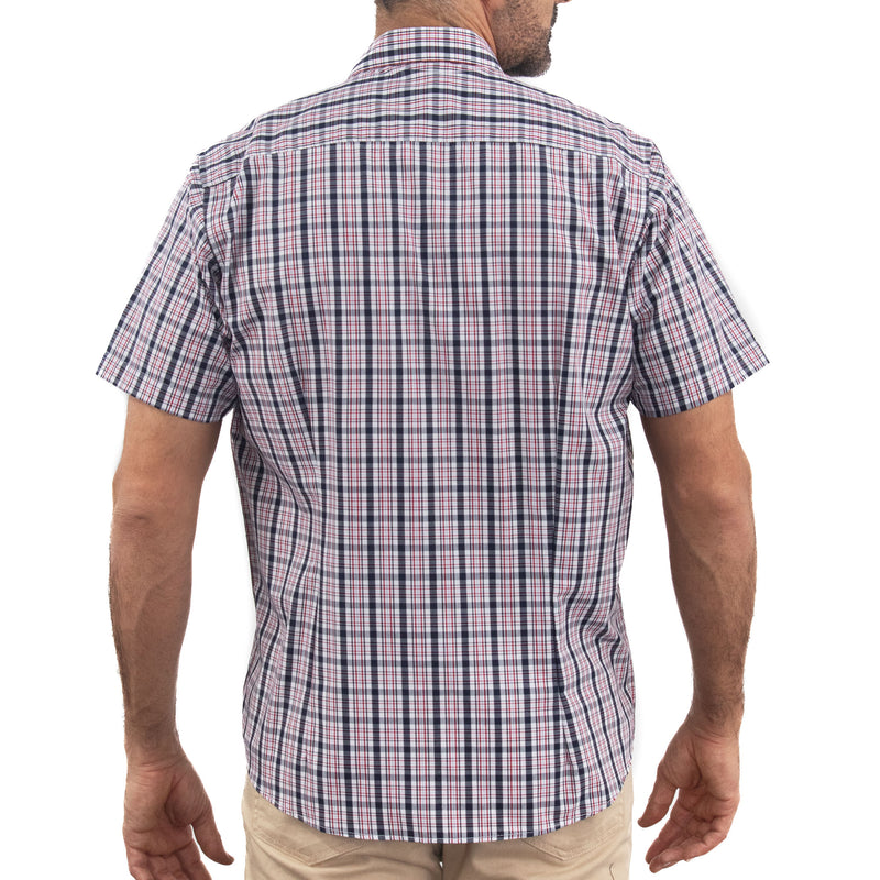 Camisa Azul de Cuadros con Manga Corta 2509205