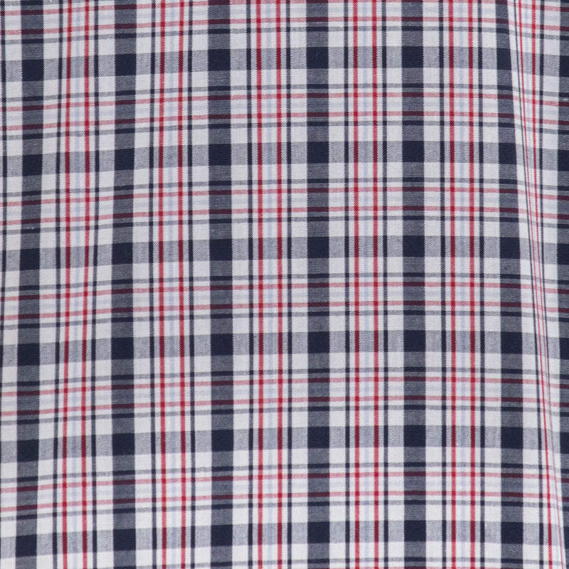 Camisa Azul de Cuadros con Manga Corta 2509205