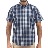 Camisa Azul de Cuadros con Manga Corta 2509207