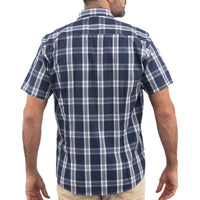 Camisa Azul de Cuadros con Manga Corta 2509207