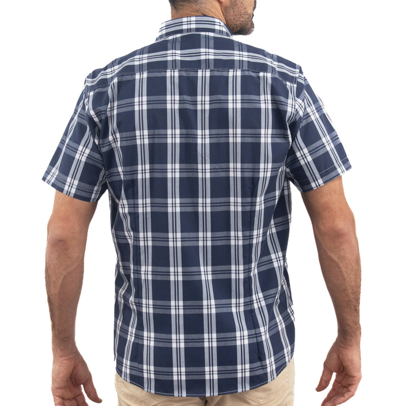 Camisa Azul de Cuadros con Manga Corta 2509207