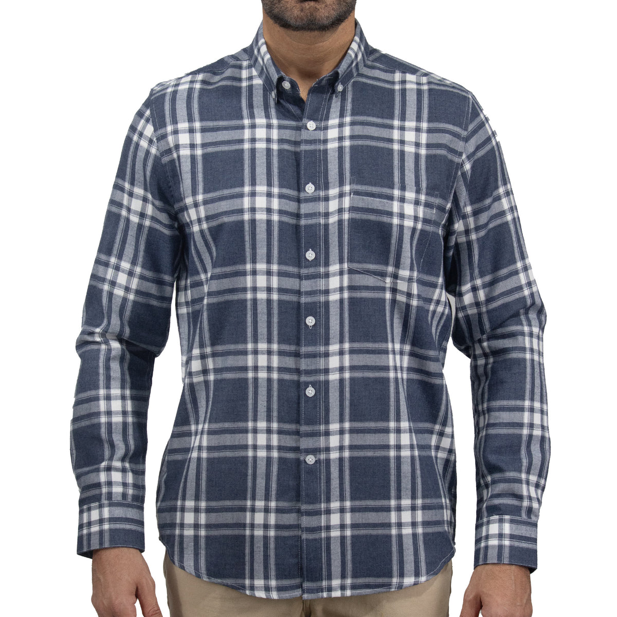 Camisa Franela Cuadros Azul Manga Larga 2510220