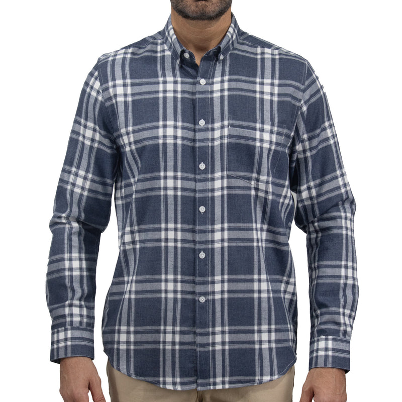 Camisa Franela Cuadros Azul Manga Larga 2510220 - dioromx