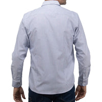 Camisa Rayas Azul con Manga Larga 100% Algodón BASICO12