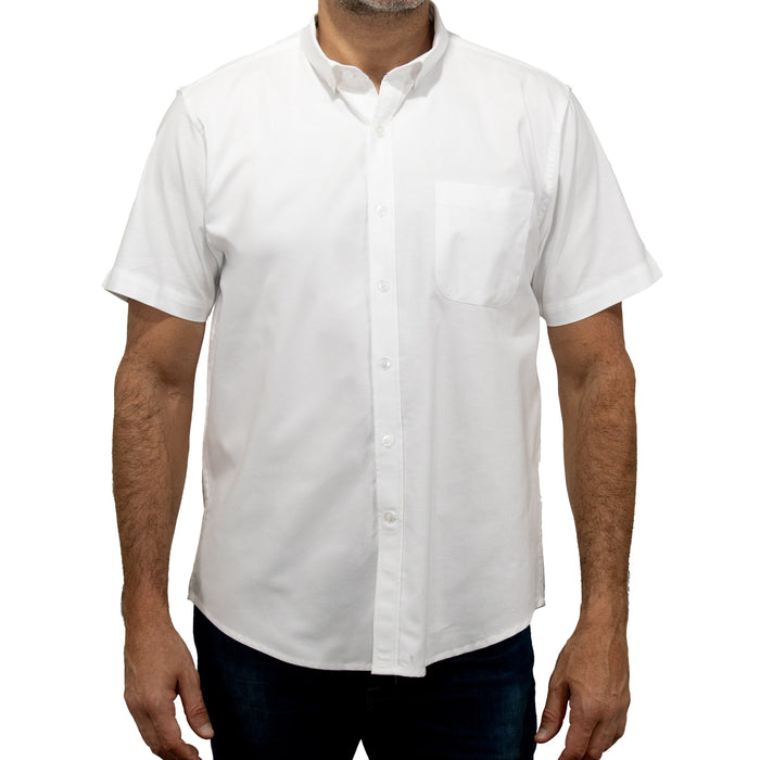 Camisa Lisa Blanca con Manga Corta 100% Algodón BASICO13