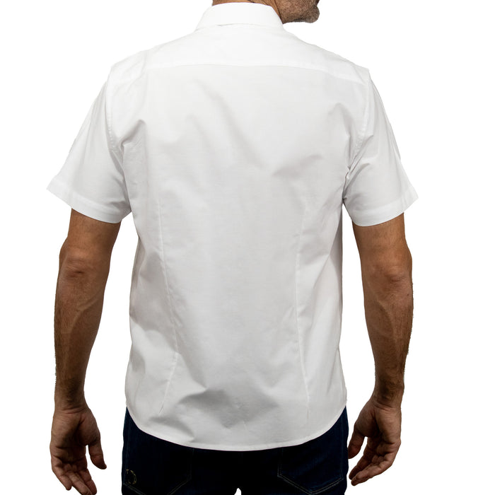 Camisa Lisa Blanca con Manga Corta 100% Algodón BASICO13