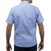 Camisa Lisa Azul con Manga Corta 100% Algodón BASICO14