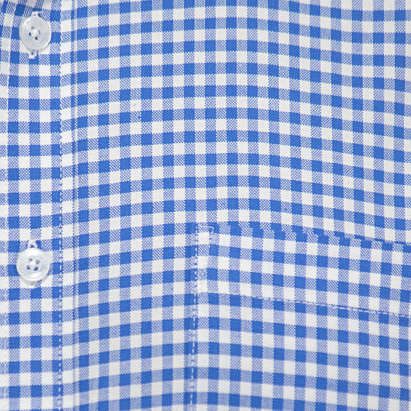 Camisa de Cuadros Azul con Manga Corta 100% Algodón BASICO15