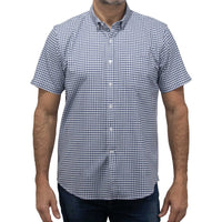 Camisa de Cuadros Azul con Manga Corta 100% Algodón BASICO16