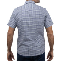 Camisa de Cuadros Azul con Manga Corta 100% Algodón BASICO16