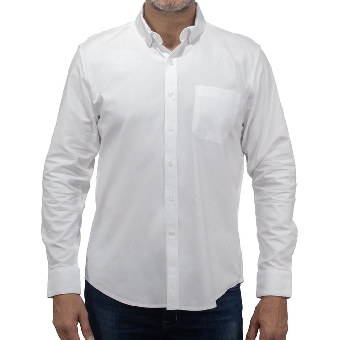 Camisa Lisa Blanca con Manga Larga 100% Algodón BASICO1