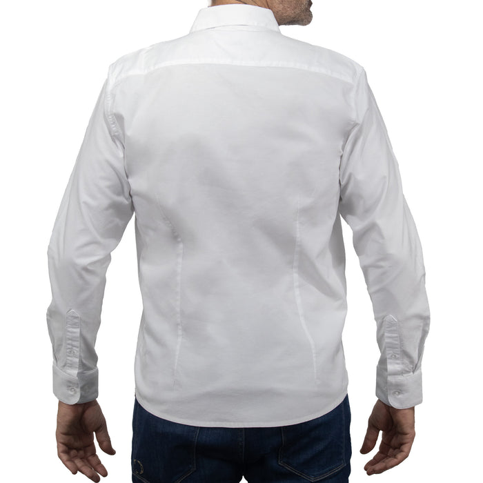 Camisa Lisa Blanca con Manga Larga 100% Algodón BASICO1