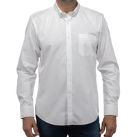 Camisa Lisa Blanca con Manga Larga 100% Algodón BASICO20
