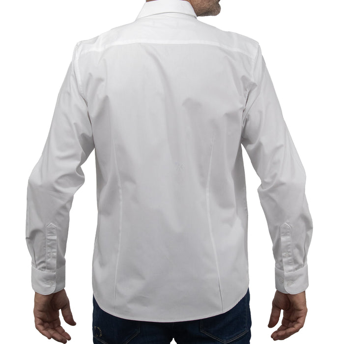 Camisa Lisa Blanca con Manga Larga 100% Algodón BASICO20