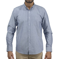 Camisa Gris Lisa con Manga Larga 100% Algodón BASICO2