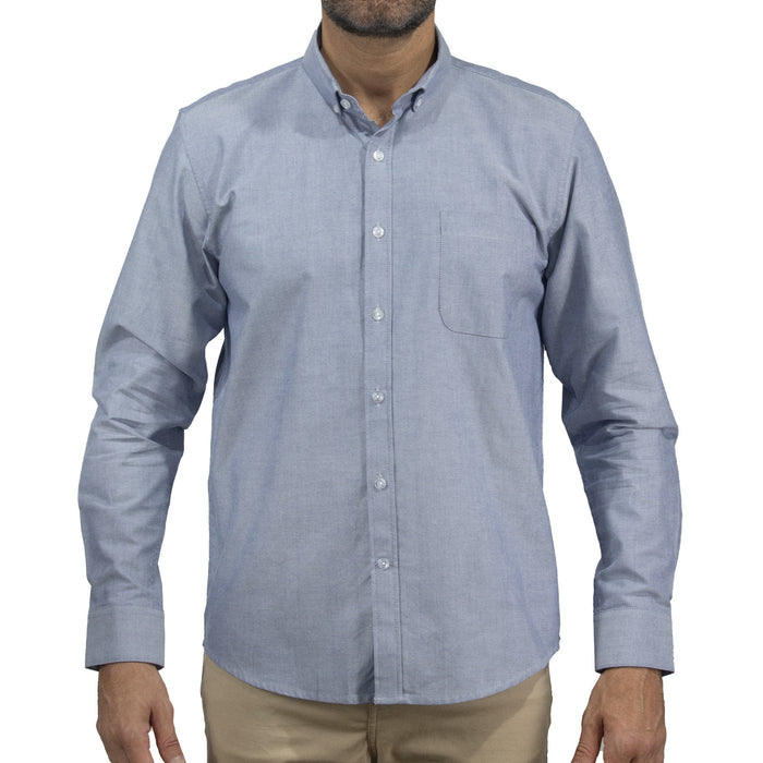 Camisa Gris Lisa con Manga Larga 100% Algodón BASICO2